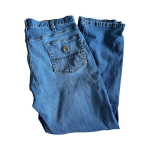 Carhartt Jeans Mens 40x30 Blue Relaxed Fit Straight Leg Denim Workwear